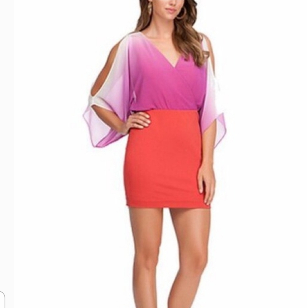 Bebe chiffon ombre dress